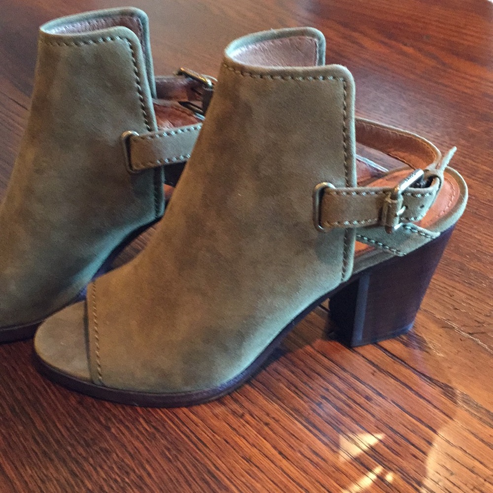 Frye green suede booties-never been worn